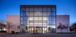 glass building with glass windows